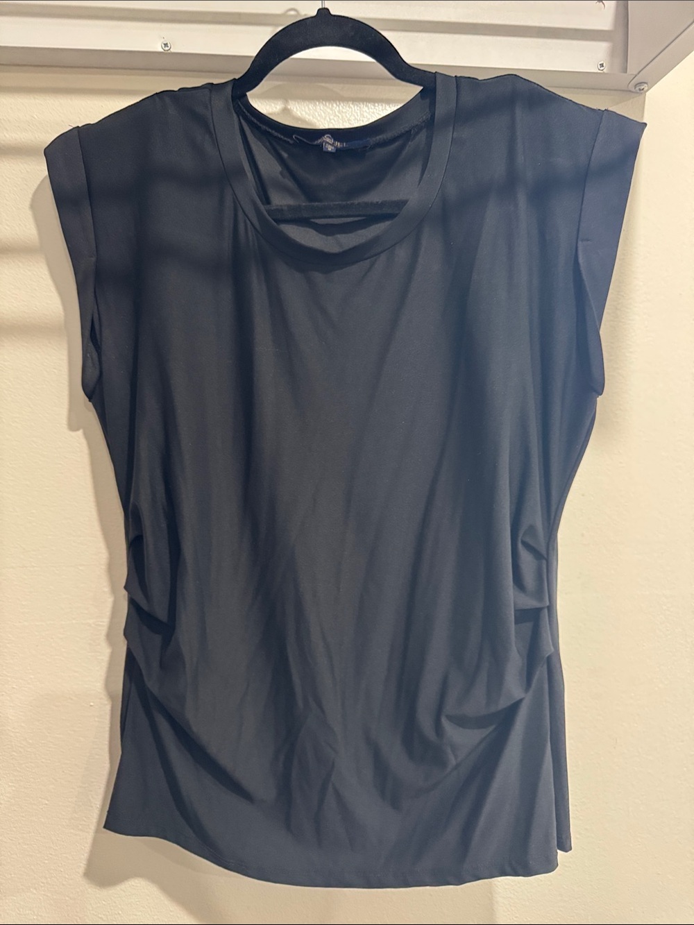 RACHEL Rachel Roy Black Sleeveless Draped Tank Top